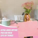 Extra Large Dish Drying Mats - 2 Pack, Pink
