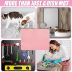 Extra Large Dish Drying Mats - 2 Pack, Pink