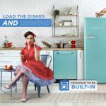 Classic Retro Ocean Mist Quiet Dishwasher, 14 Settings