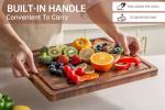 Large Double-Sided Wood Cutting Board with Handle