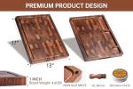 Large Double-Sided Wood Cutting Board with Handle