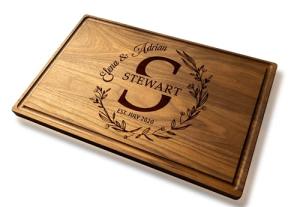 Personalized Engraved Wood Cutting Boards for Couples
