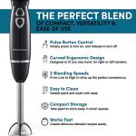 Elite Gourmet 500W Immersion Hand Blender, Black