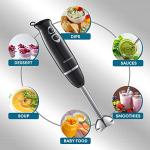 Elite Gourmet 500W Immersion Hand Blender, Black