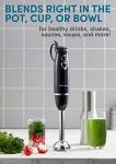Elite Gourmet 500W Immersion Hand Blender, Black