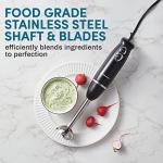 Elite Gourmet 500W Immersion Hand Blender, Black