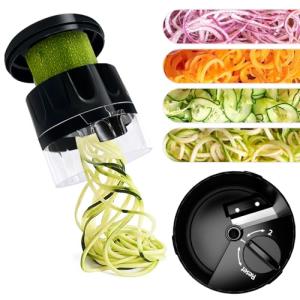 GLADICER 3-in-1 Handheld Spiralizer for Veggies