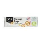 Quart Size Double Zipper Storage Bags, 25 Count