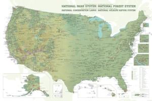 Interagency Federal Lands Map Poster 24x36