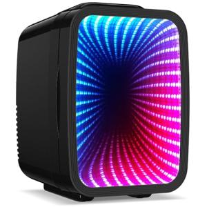 Compact 4L Mini Fridge with LED Light - Black