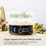 BELLA 7.4 QT Two Tier Food Steamer, Black
