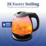 Elite Gourmet 1.0L Electric Glass Kettle, Black