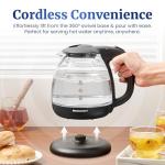 Elite Gourmet 1.0L Electric Glass Kettle, Black