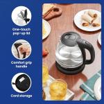 Elite Gourmet 1.0L Electric Glass Kettle, Black