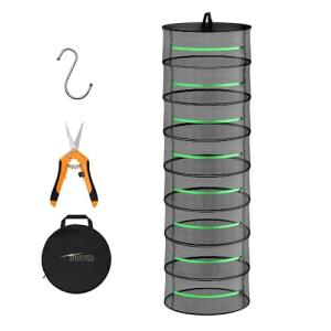 8-Layer Herb Drying Rack with Zippered Mesh