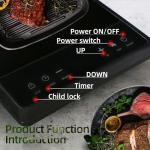 1700W Portable Induction Cooktop with Timer and Safety Lock