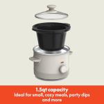 Bella 1.5 Qt Slow Cooker with Cool Touch Handles