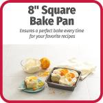 GoodCook 8" Nonstick Steel Square Pan, Gray