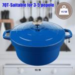 CUKOR 7QT Enameled Cast Iron Dutch Oven