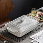 MALACASA 4.4 Quart Ceramic Casserole Dish with Lid