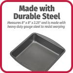 GoodCook 8" Nonstick Steel Square Pan, Gray