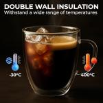 Kaffe Insulated Glass Coffee Cups (2 Pack)
