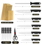 14-Piece German Steel Kitchen Knife Set with Block