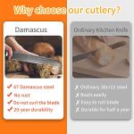 Damascus Steel Serrated Bread Knife for Homemade Breads