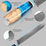 Damascus Steel Serrated Bread Knife for Homemade Breads
