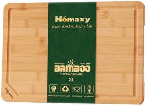 Homaxy Extra Large Bamboo Cutting Board with Juice Groove