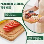 Homaxy Extra Large Bamboo Cutting Board with Juice Groove