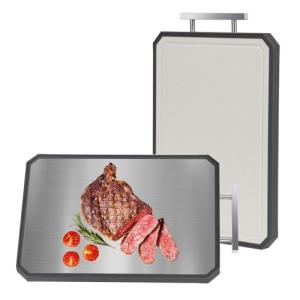 Stainless Steel and Wheat Straw Chopping Board Set