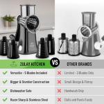Zulay Kitchen Manual Rotary Cheese Grater with 5 Blades