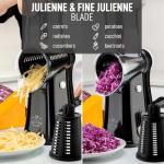 Zulay Kitchen Manual Rotary Cheese Grater with 5 Blades