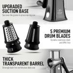 Zulay Kitchen Manual Rotary Cheese Grater with 5 Blades