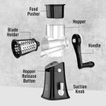 Zulay Kitchen Manual Rotary Cheese Grater with 5 Blades