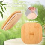 Glass Food Storage Jars with Bamboo Lids - Set of 6