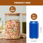Glass Food Storage Jars with Bamboo Lids - Set of 6
