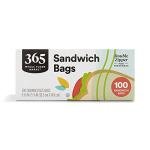 Whole Foods Sandwich Size Storage Bags, 100 Count