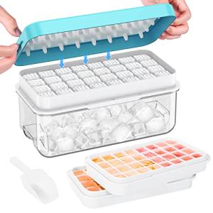 PHINOX 64-Piece Ice Cube Tray Set with Bin