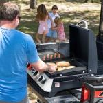 3-Burner Portable Propane Griddle with Side Burner