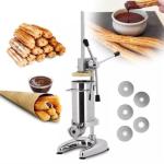 Manual Stainless Steel Churro Maker with 5 Molds