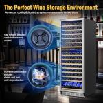 24-Inch Wine Cooler, 180-Bottle Dual Zone Fridge