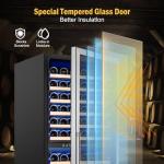 24-Inch Wine Cooler, 180-Bottle Dual Zone Fridge