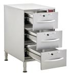 Stainless Steel Triple Drawer Commercial Food Warmer