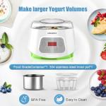 Electric Greek Yogurt Maker with Timer and Strainer