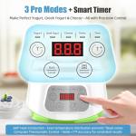 Electric Greek Yogurt Maker with Timer and Strainer