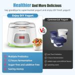 Electric Greek Yogurt Maker with Timer and Strainer