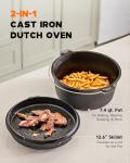DARTMOOR 9 Quart Pre-Seasoned Cast Iron Dutch Oven