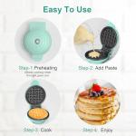 CROWNFUL 4" Mini Waffle Maker - Easy to Clean